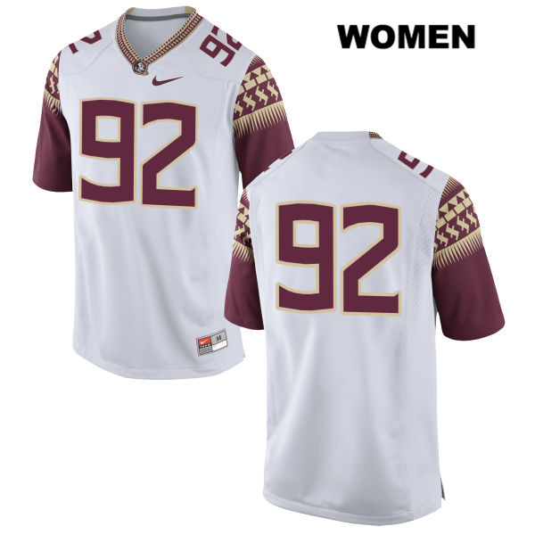 Women's NCAA Nike Florida State Seminoles #92 Cory Durden College No Name White Stitched Authentic Football Jersey OOE8169XS